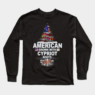 Christmas Tree  American Grown With Cypriot Roots - Gift for Cypriot From Cyprus Long Sleeve T-Shirt